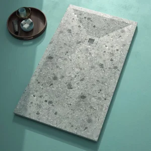 Base de duche Stone 3D Terrazo Cinza