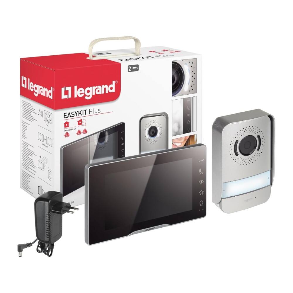 Videoporteiro Legrand Easykit Plus 7″ 2F mono/bi familiar Cinza escuro