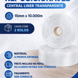 Fita Reposicionável Abre e Fecha para Embalagens Flexíveis e Técnicas – 15mmx10000m Transparente