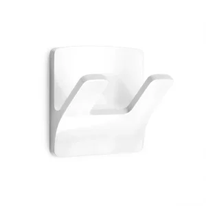 Cabide adesivo Ramo duplo Branco resistente à água