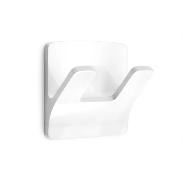 Cabide adesivo Ramo duplo Branco resistente à água