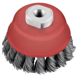 Escova de aço trançado 65mm copo para rebarbadora