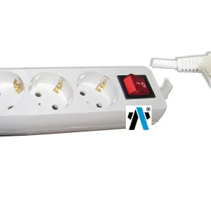 Bloco 3 tomadas com interruptor e cabo 1,4m Branco