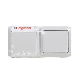 Interruptor + Tomada 2P+T schuko Forix estanque IP44 Cinzento