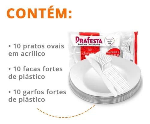 Kit churrasco descartável Prafesta com 10 un - Image 3
