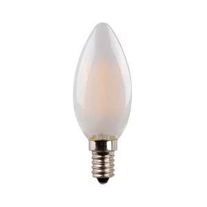 Lâmpada led de vela mate com filamentos E14 4,5W 470lm 3200K