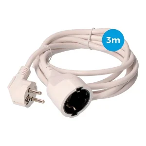 Prolongador de cabo H05VV-F 3×1,5mm Branco 3m