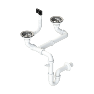 Sifão duplo com válvulas cesta 1 1/2″ x 115 anti-inundação