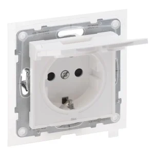 Tomada 2P+T schuko IP44 c/tampa New Suno Branco